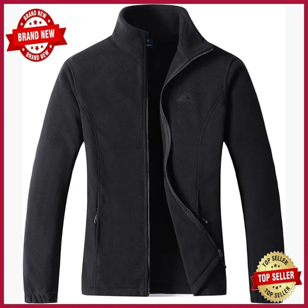 Lightweight Polar Fleece Jacket Full Zip Soft Outdoor Recreation Coat